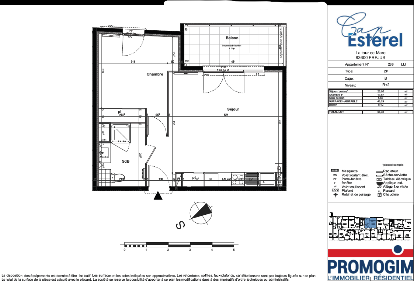 
																																							2 pièces - 
																																						2ème étage - 48m² - 769,60 € - Photo #4