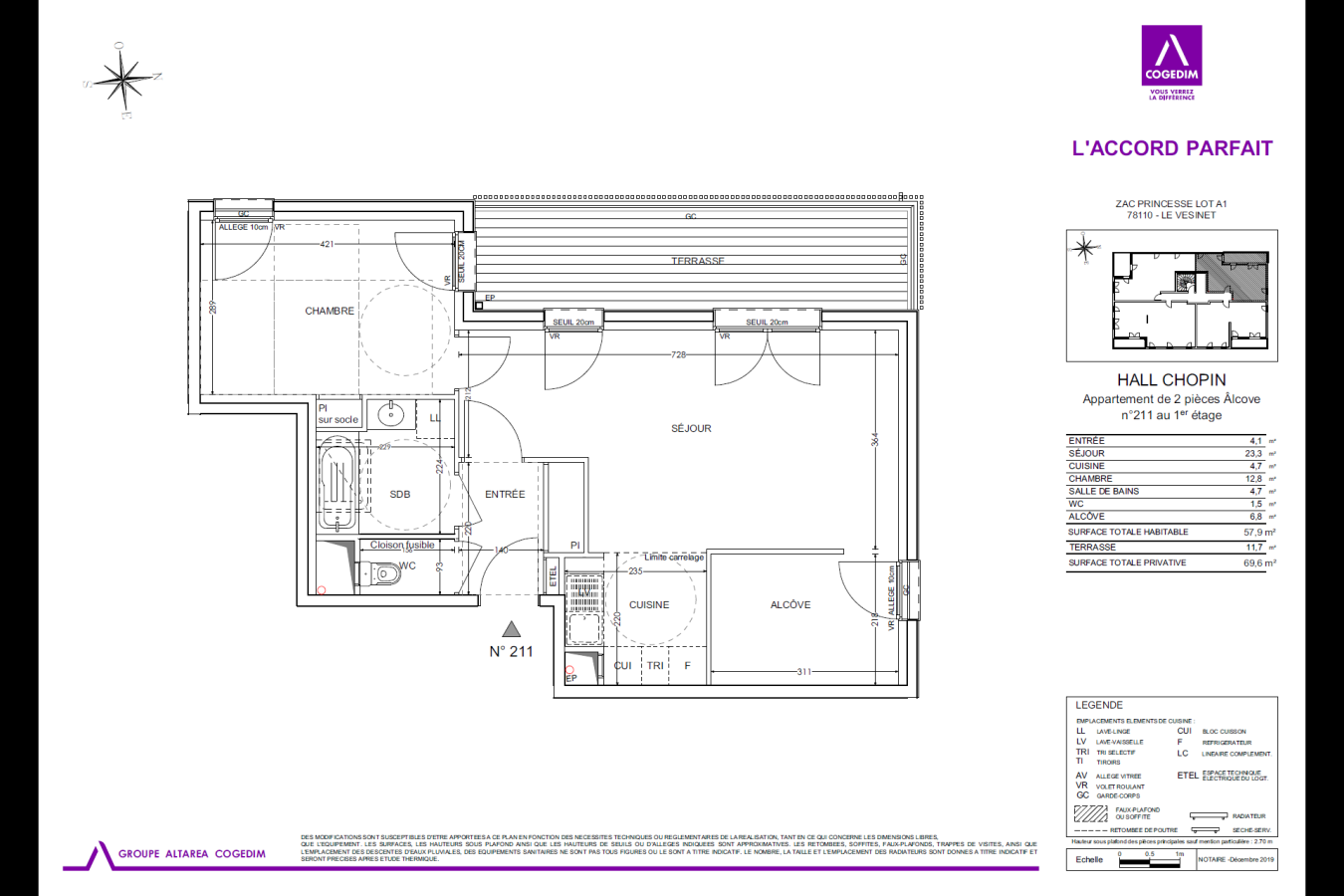 
																			4 pièces – 
																		1er étage – 93m² - 1 774,51 € - Photo #0