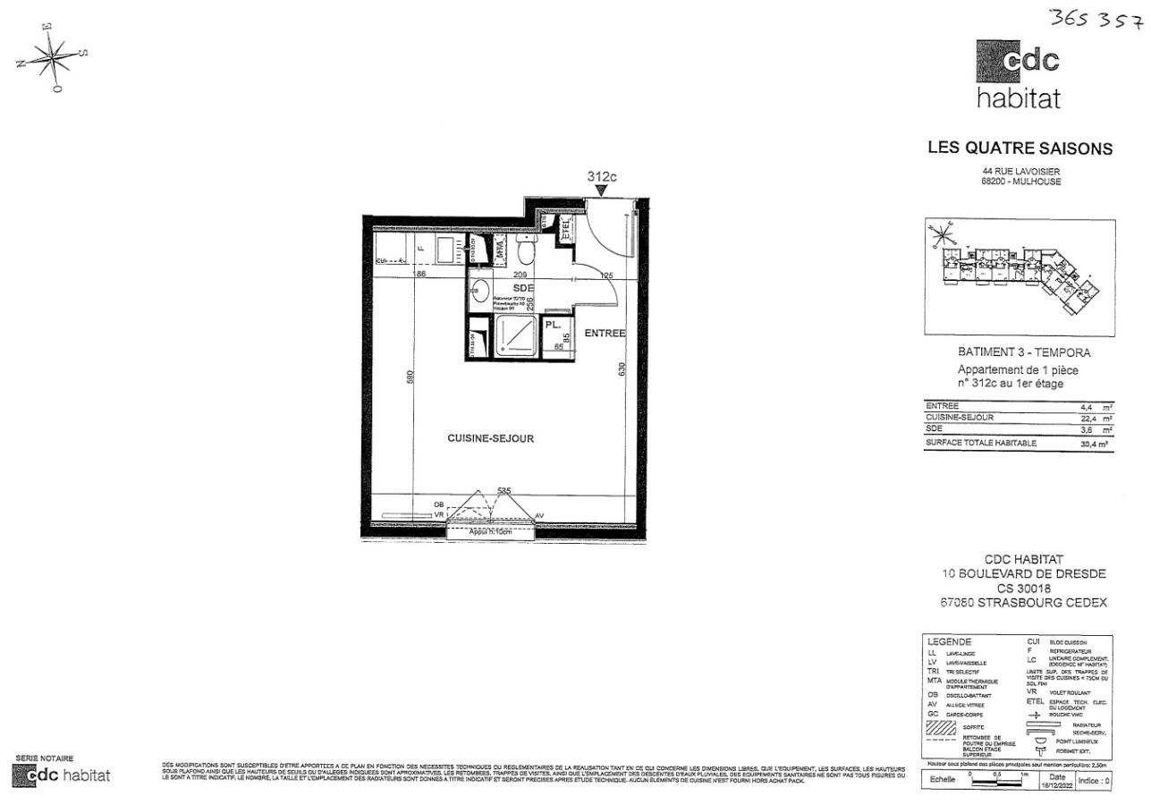 
																			1 pièce - 
																		1er étage - 31m² - 513,00 € - Photo #1