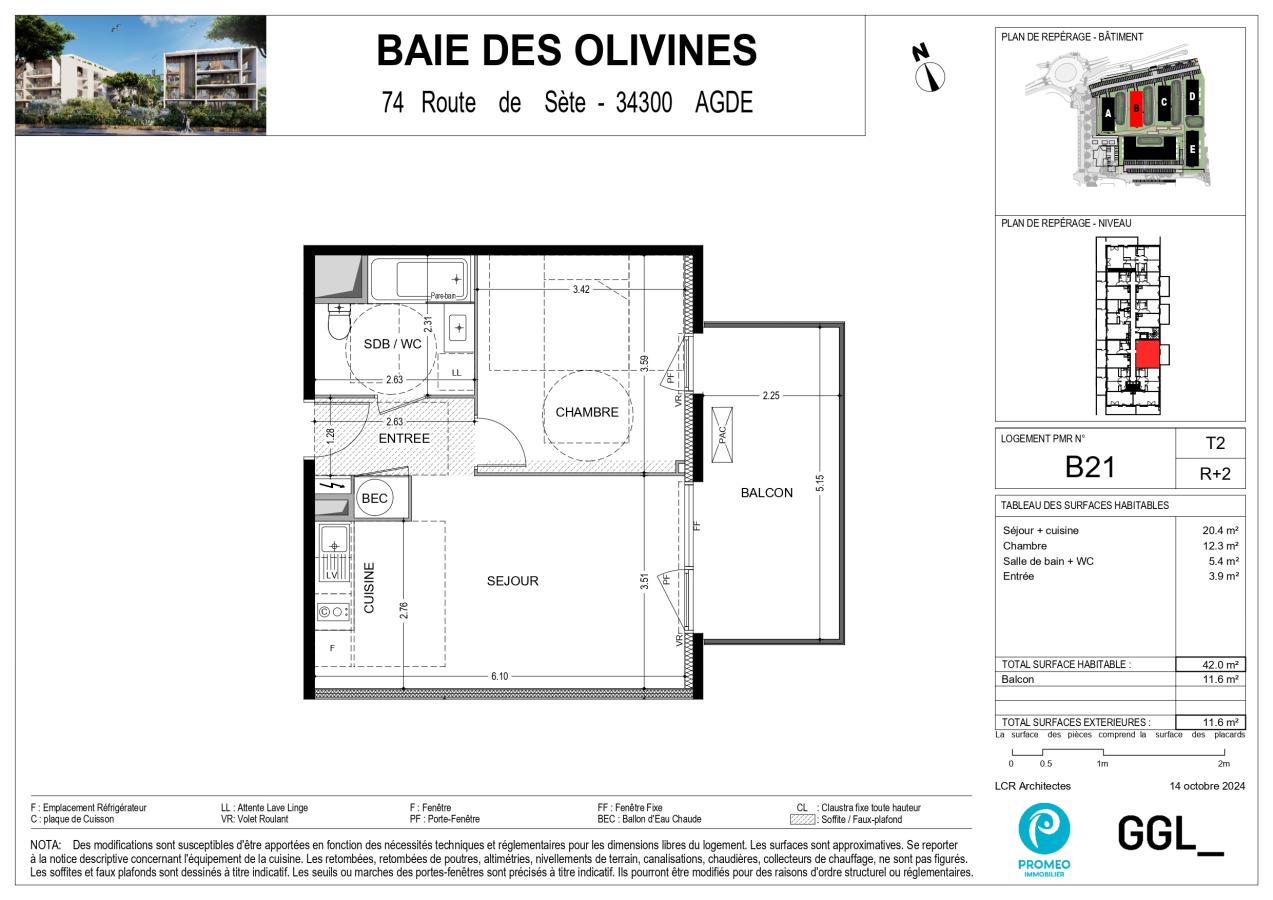 2 pièces - 2ème étage - 42m² - 595,43 € - Photo #6