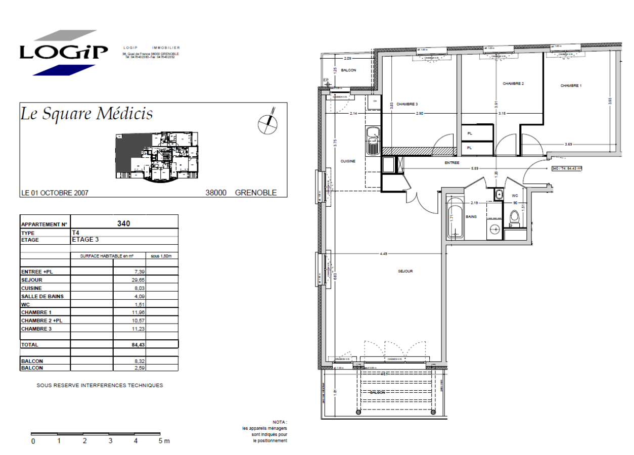 4 pièces - 3ème étage - 86m² - 937,85 € - Photo #7