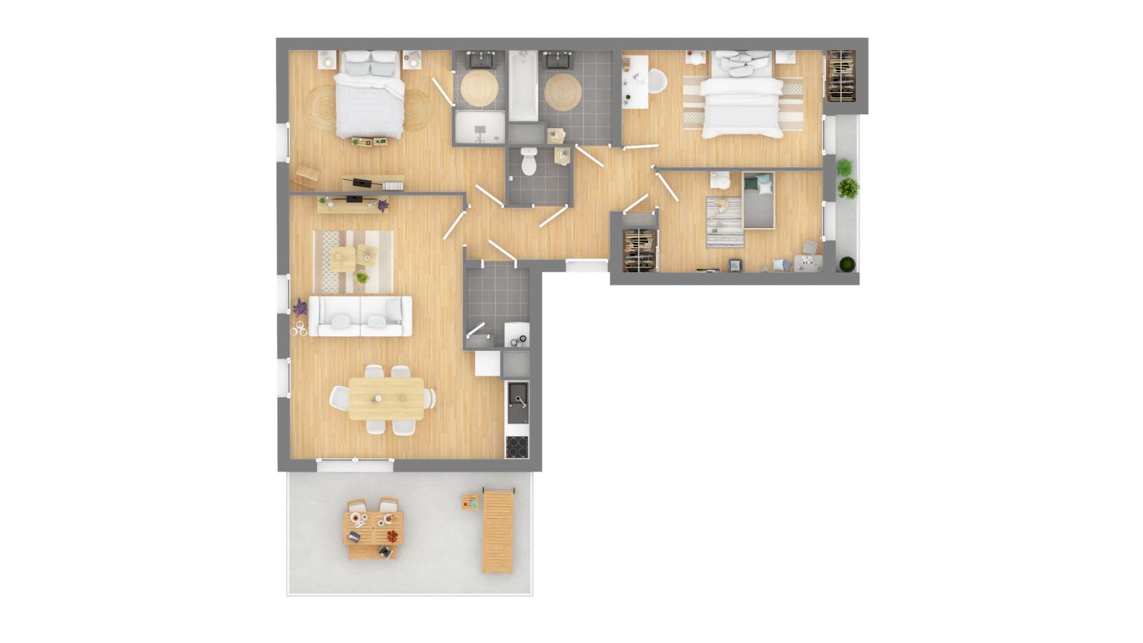 
																																							4 pièces - 
																																						6ème étage - 83m² - 1 182,54 € - Photo #3