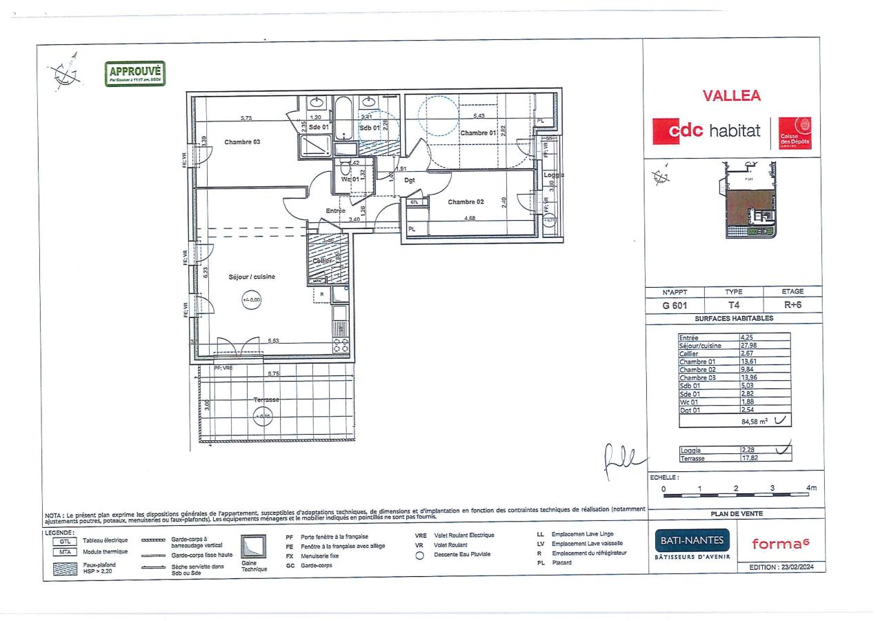 
																																							4 pièces - 
																																						6ème étage - 83m² - 1 182,54 € - Photo #1