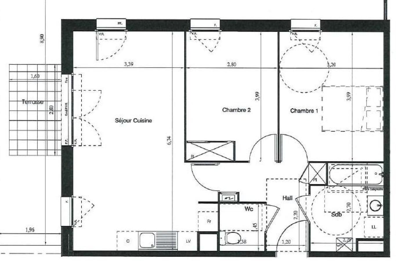 
																			3 pièces – 
																		RDC – 62m² - 782,01 € - Photo #4