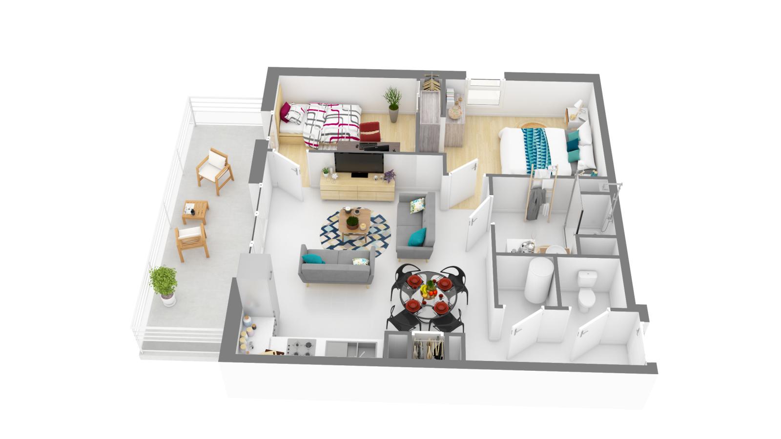 3 pièces - 1er étage - 65m² - 742,16 € - Photo #0
