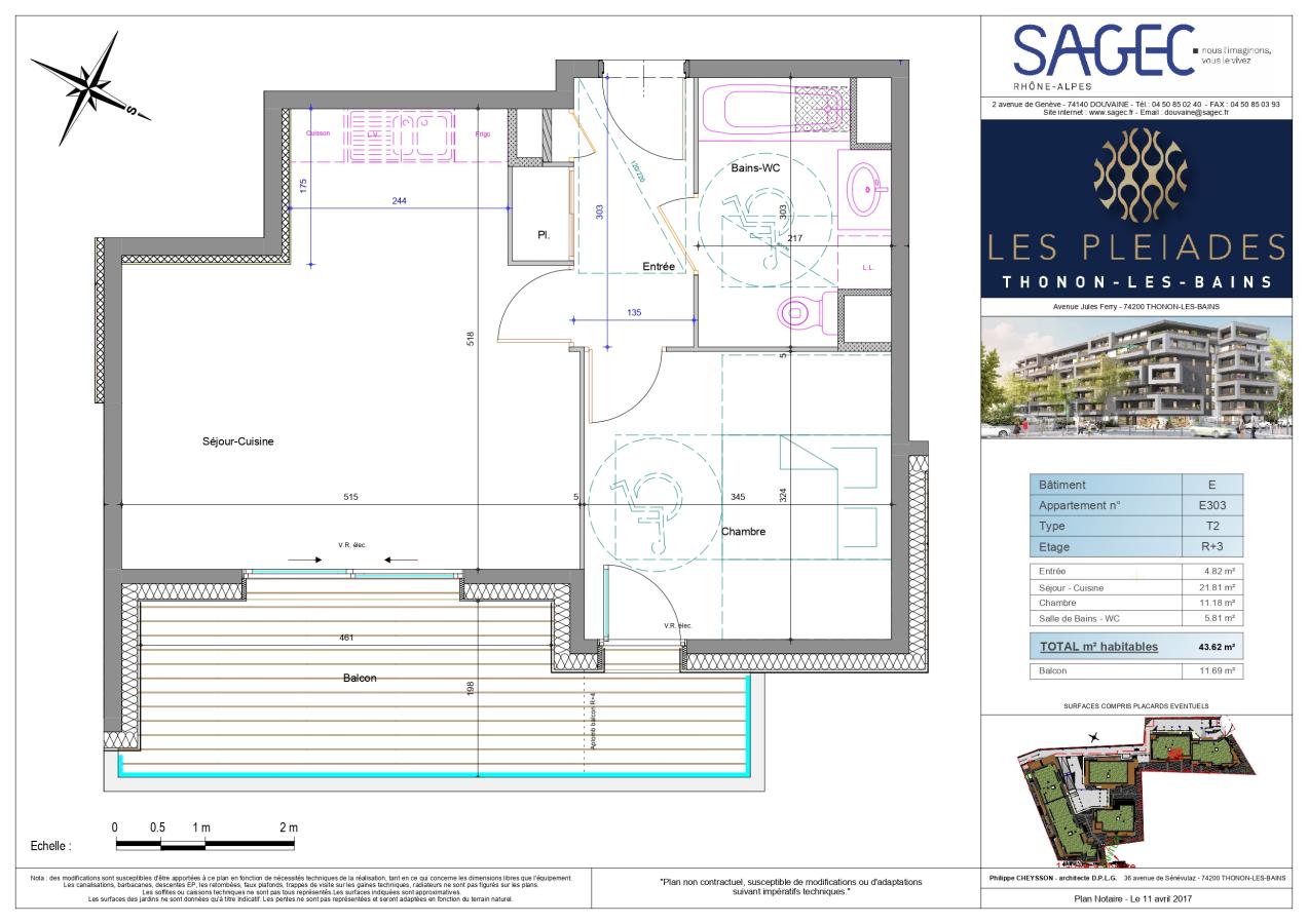 
																			2 pièces - 
																		3ème étage - 44m² - 761,00 € - Photo #5