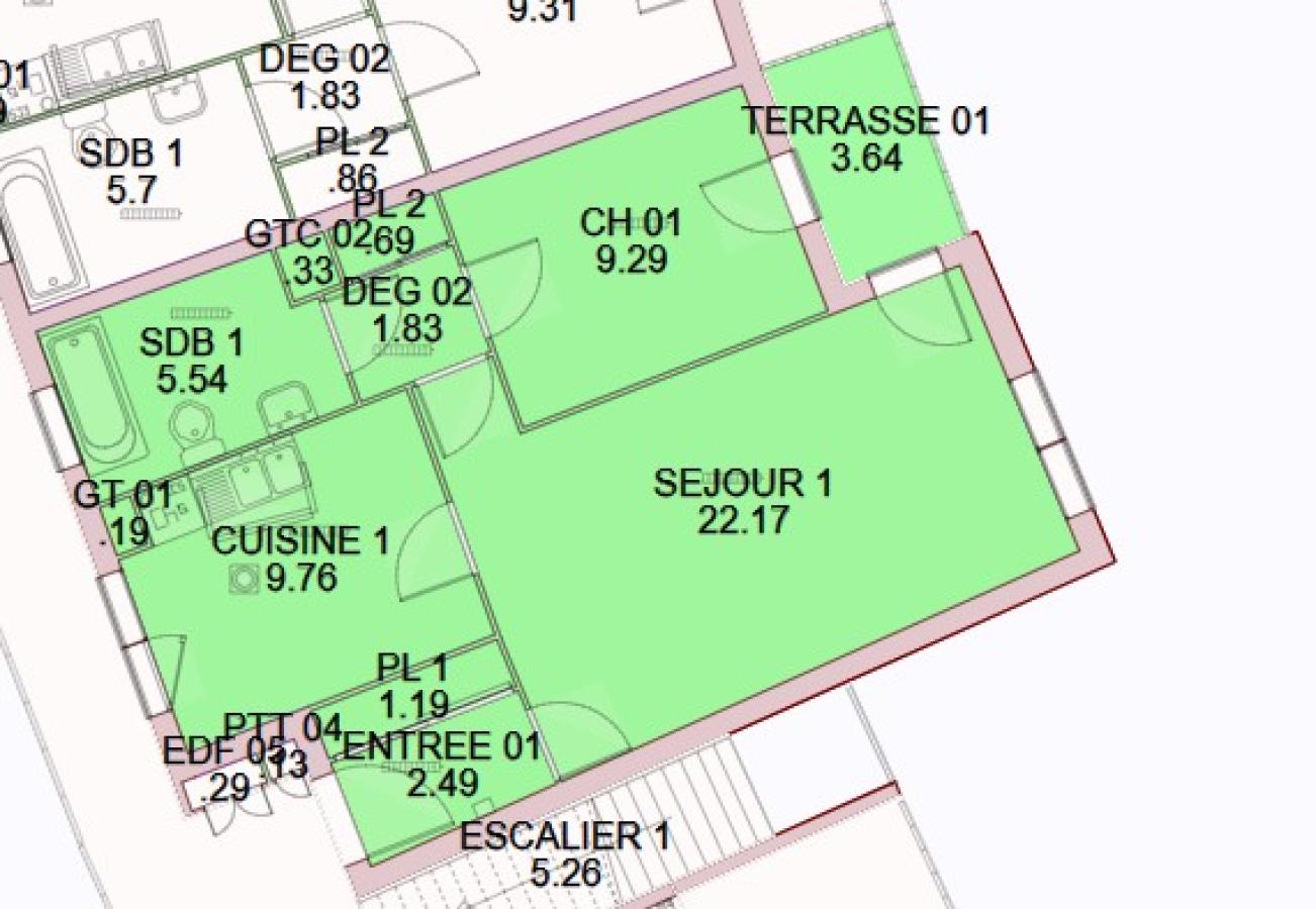 
																																							2 pièces - 
																																						5ème étage - 53m² - 551,75 € - Photo #2