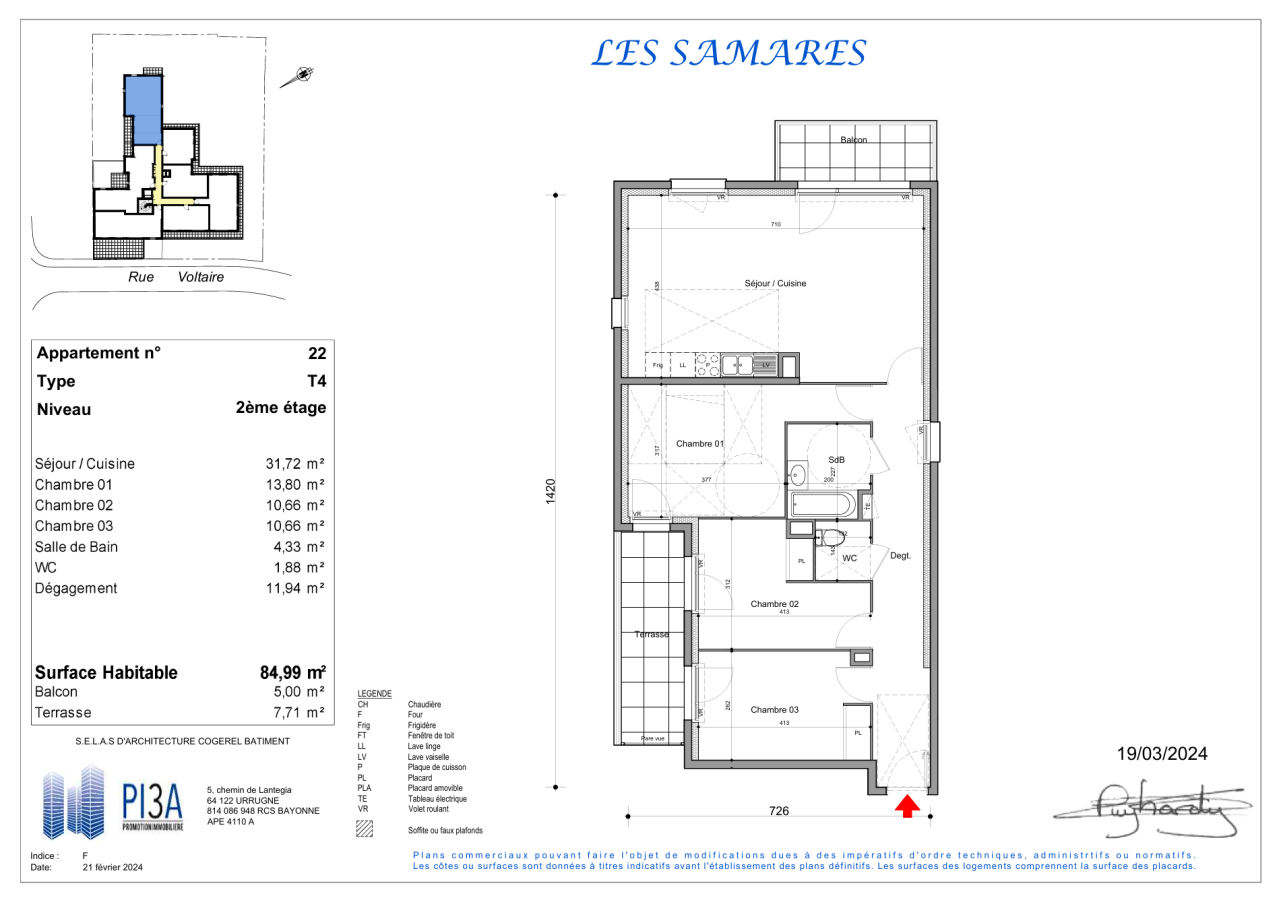 4 pièces - 2ème étage - 85m² - 1 525,84 € - Photo #0