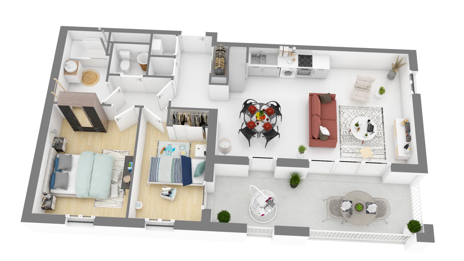 3 pièces - 1er étage - 68m² - 1 099,38 € - Photo #1