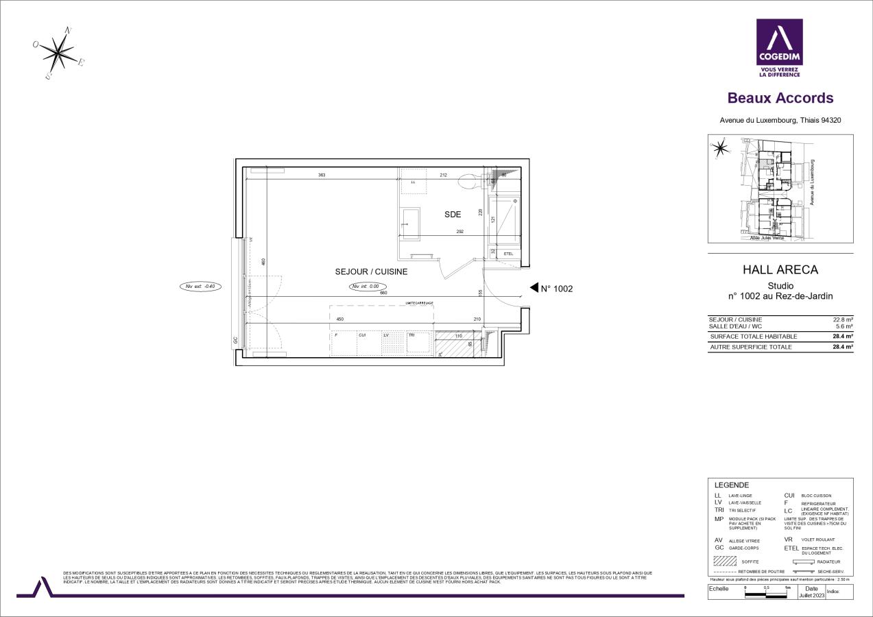 1 pièce - RDC - 29m²