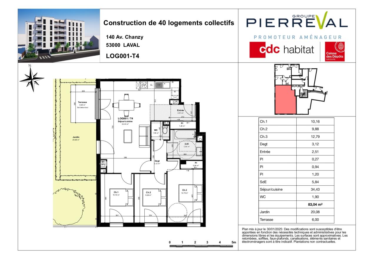 
																																							4 pièces - 
																																						RDC - 83m² - 815,13 € - Photo #1