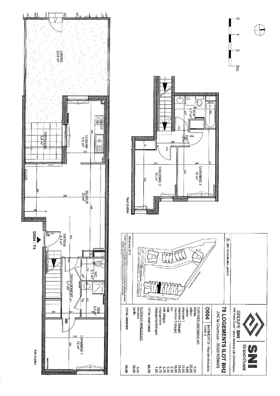 
																																							4 pièces - 
																																						RDC - 86m² - 980,88 € - Photo #1