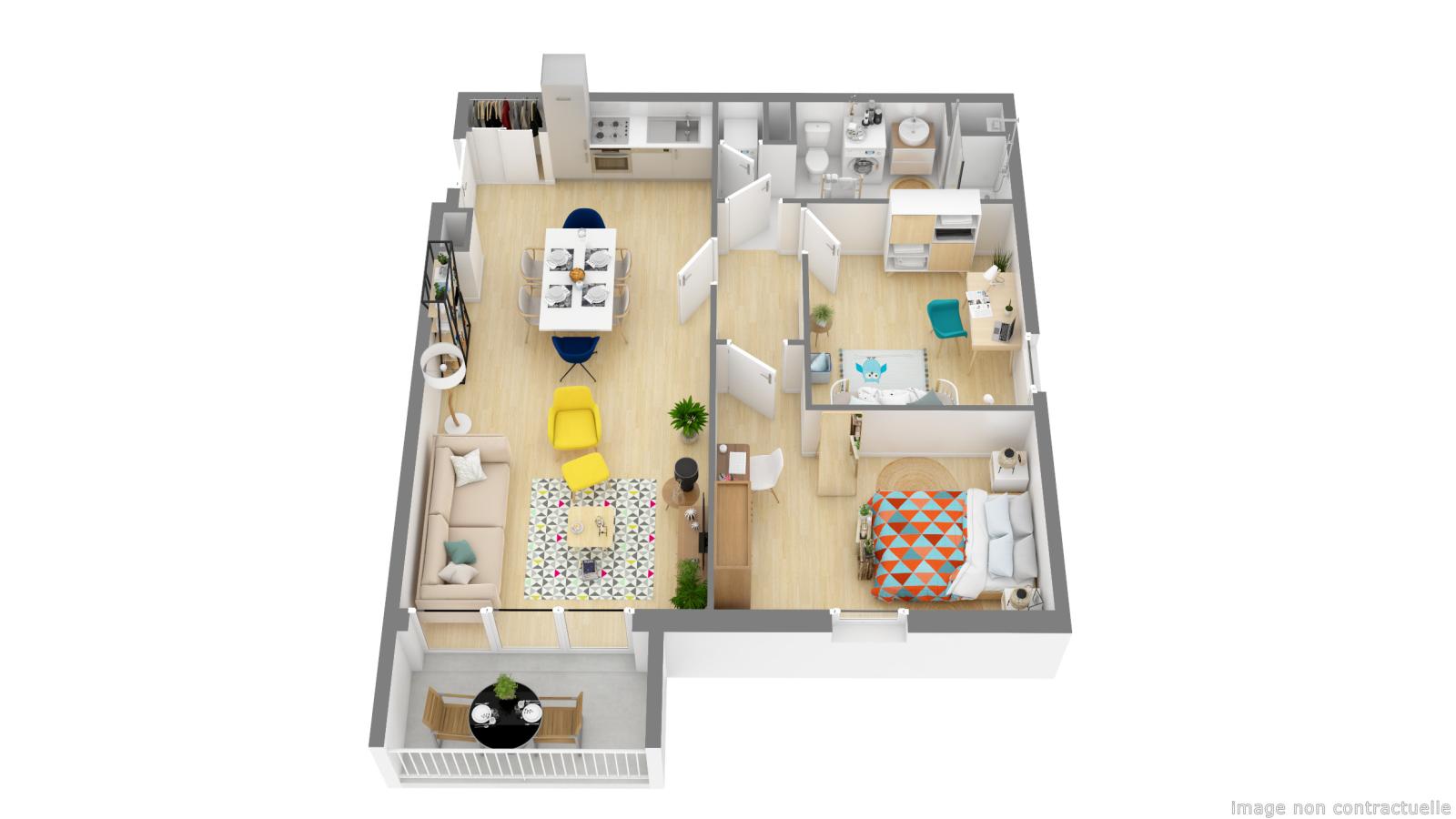 
																			3 pièces - 
																		2ème étage - 64m² - 734,08 € - Photo #0