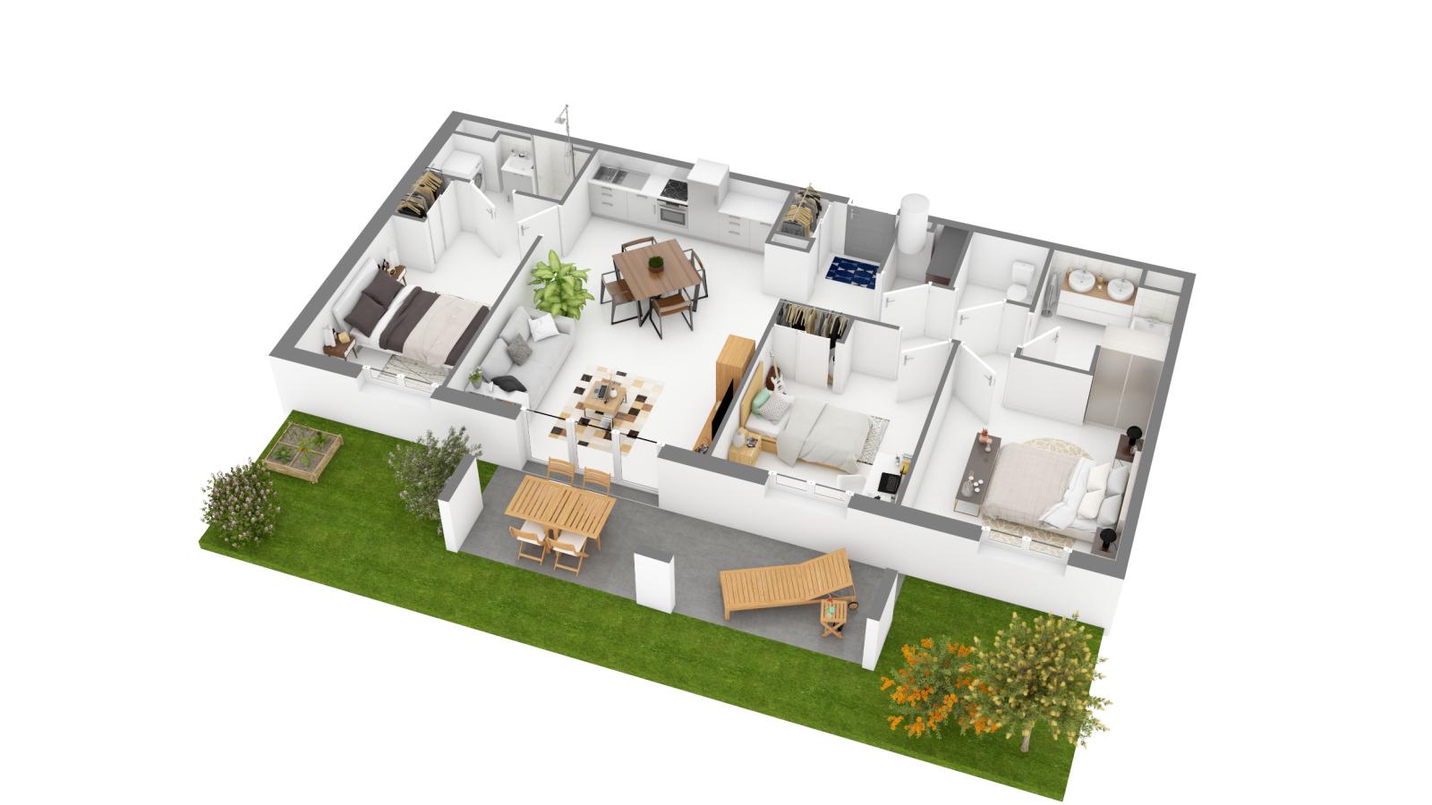 4 pièces - RDC - 93m² - 294 040 € - Photo #2