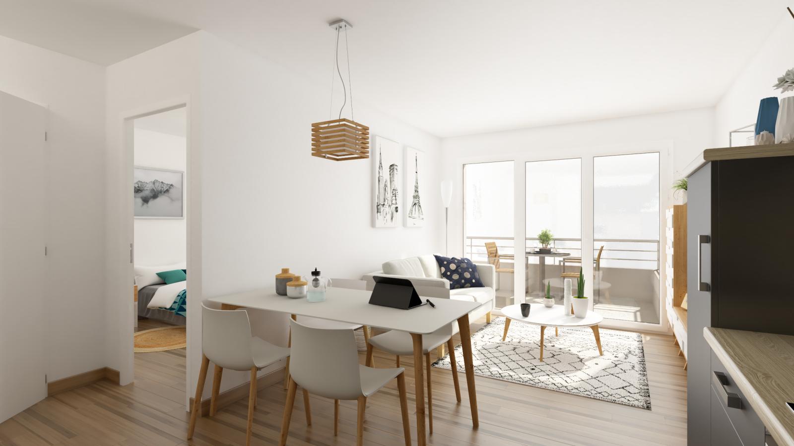 
																																							2 pièces - 
																																						RDC - 45m² - 639,10 € - Photo #2