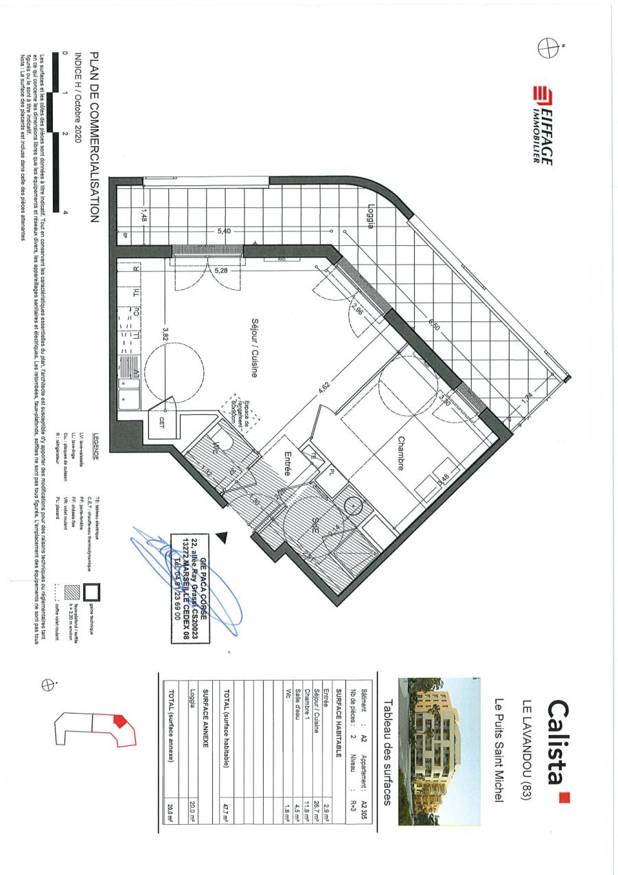 
																																							2 pièces - 
																																						3ème étage - 48m² - 830,78 € - Photo #7