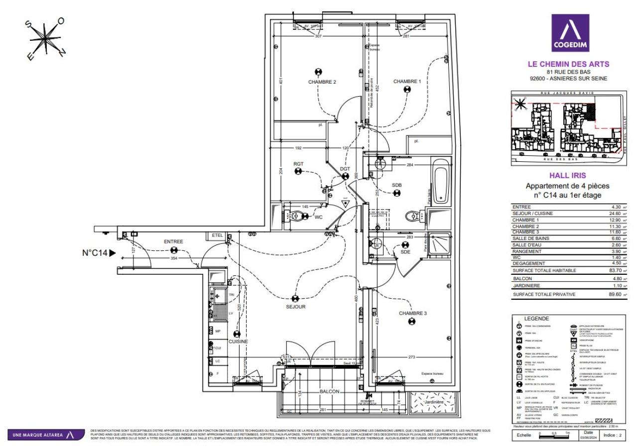 
																			4 pièces – 
																		1er étage – 84m² - 1 826,26 € - Photo #0