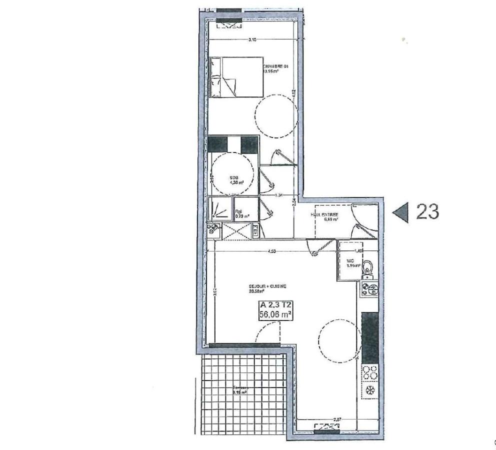 
																			2 pièces - 
																		2ème étage - 56m² - 870,34 € - Photo #0