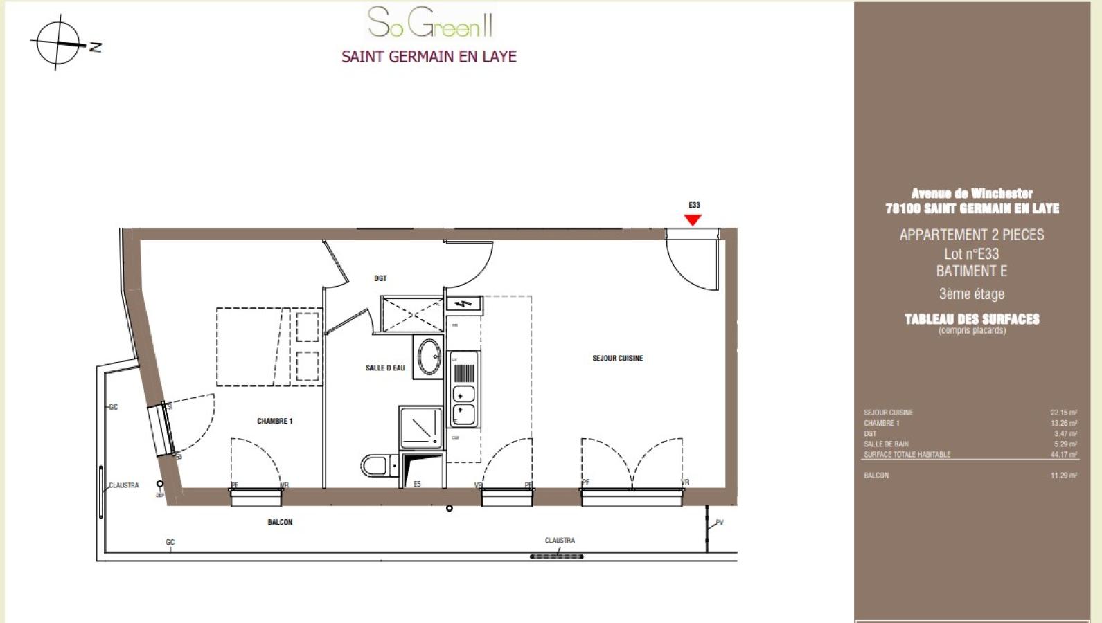 
																			2 pièces - 
																		1er étage - 44m² - 1 053,42 € - Photo #7