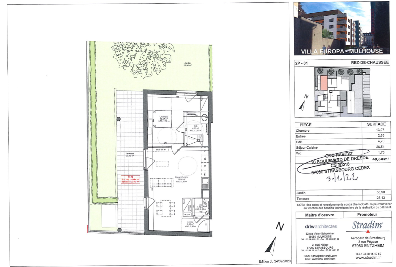 
																			2 pièces - 
																		RDC - 50m² - 699,00 € - Photo #1