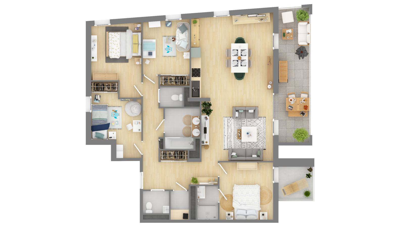 5 pièces - 2ème étage - 109m² - 1 417,11 € - Photo #5