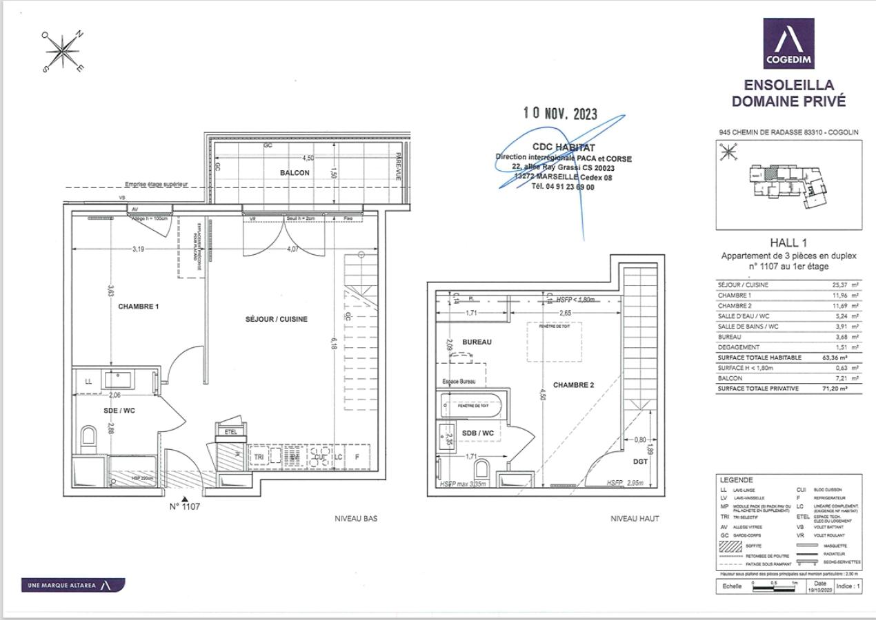 
																																							3 pièces - 
																																						1er étage - 63m² - 999,54 € - Photo #1