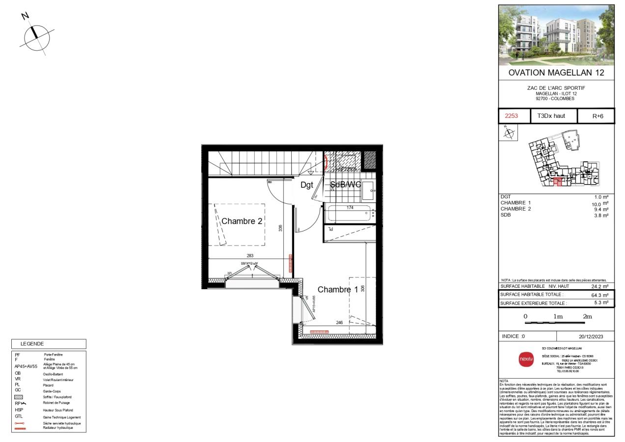 3 pièces - 5ème étage - 66m² - 1 452,27 € - Photo #0
