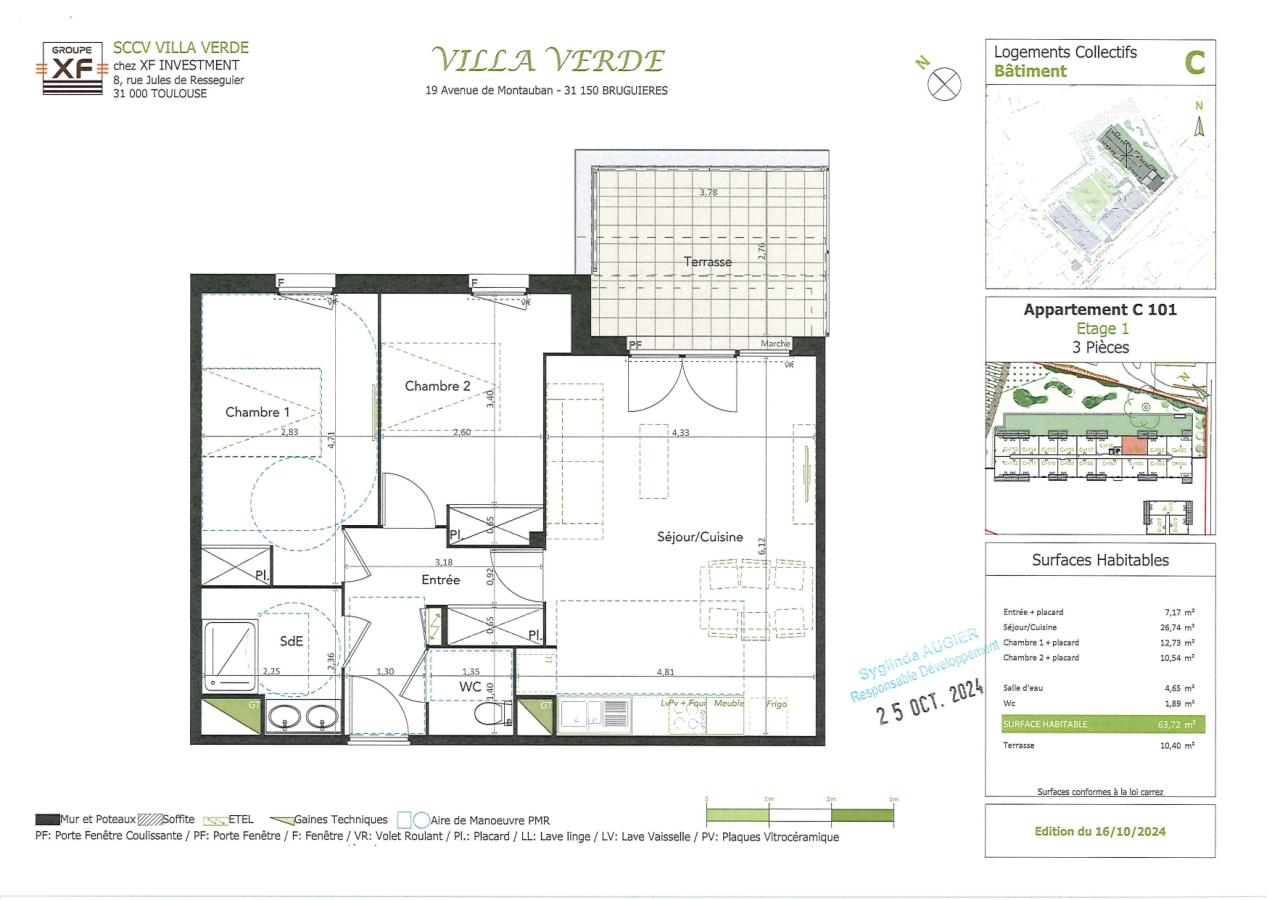 
																			3 pièces - 
																		1er étage - 64m² - 856,47 € - Photo #0
