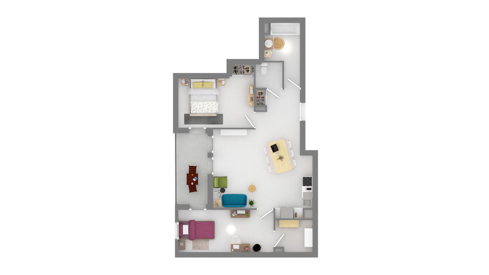 
																																							3 pièces - 
																																						1er étage - 68m² - 950,24 € - Photo #3