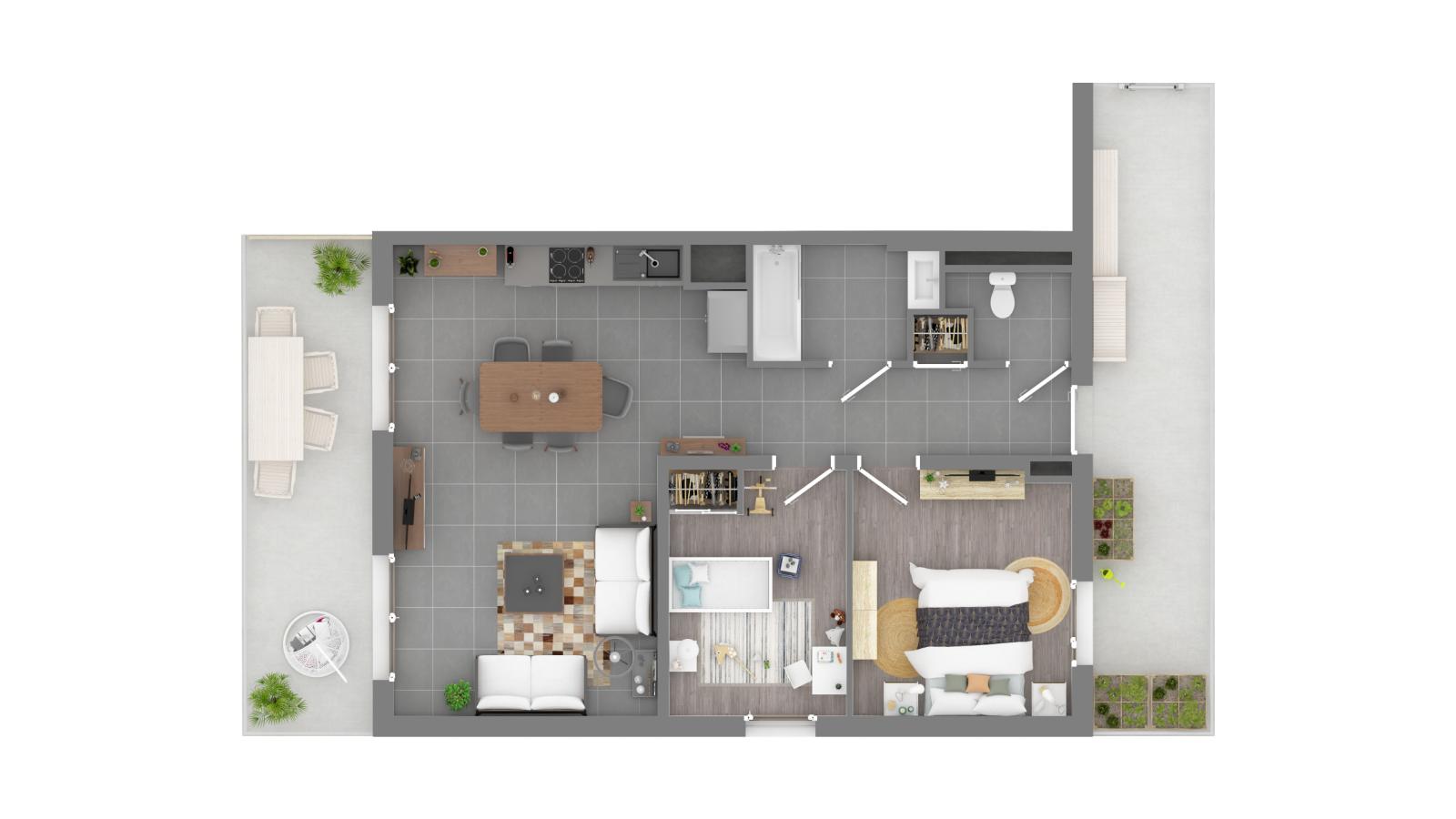 
																																							3 pièces - 
																																						2ème étage - 64m² - 857,42 € - Photo #3