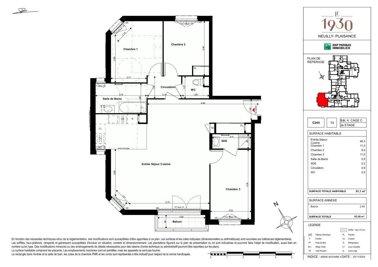 
																																							4 pièces - 
																																						2ème étage - 91m² - 1 773,39 € - Photo #1