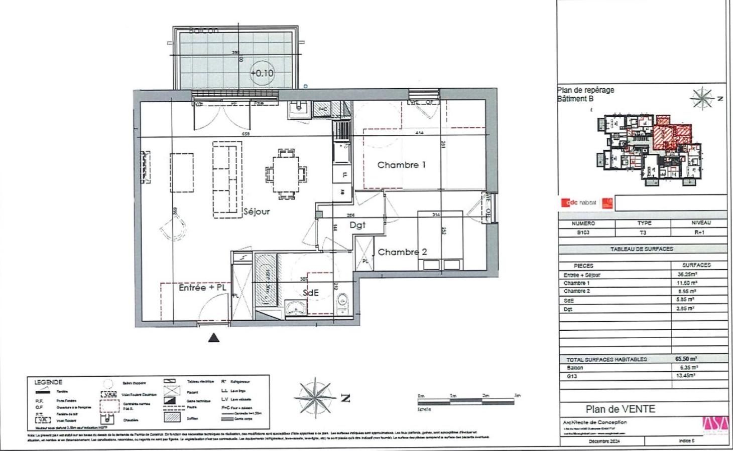 
																																							3 pièces - 
																																						1er étage - 66m² - 825,70 € - Photo #6