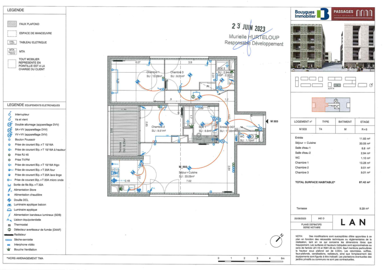 
																																							4 pièces - 
																																						5ème étage - 87m² - 1 032,34 € - Photo #1