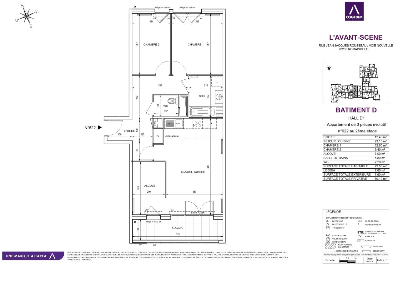 
																			3 pièces – 
																		2ème étage – 73m² - 1 429,55 € - Photo #0