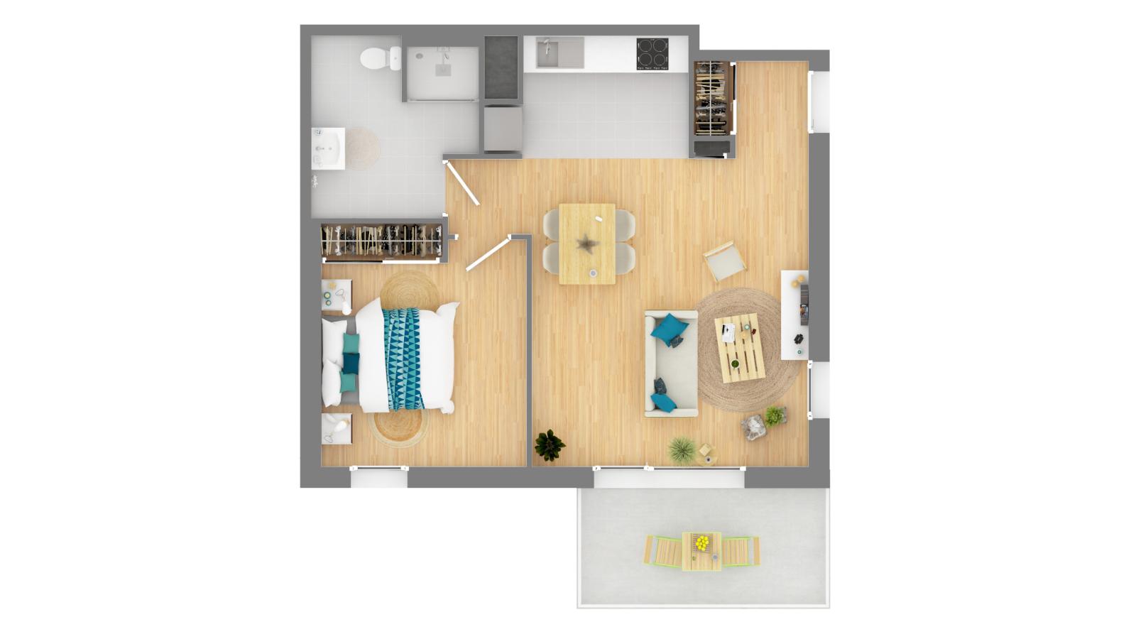 
																			2 pièces - 
																		2ème étage - 53m² - 859,68 € - Photo #1