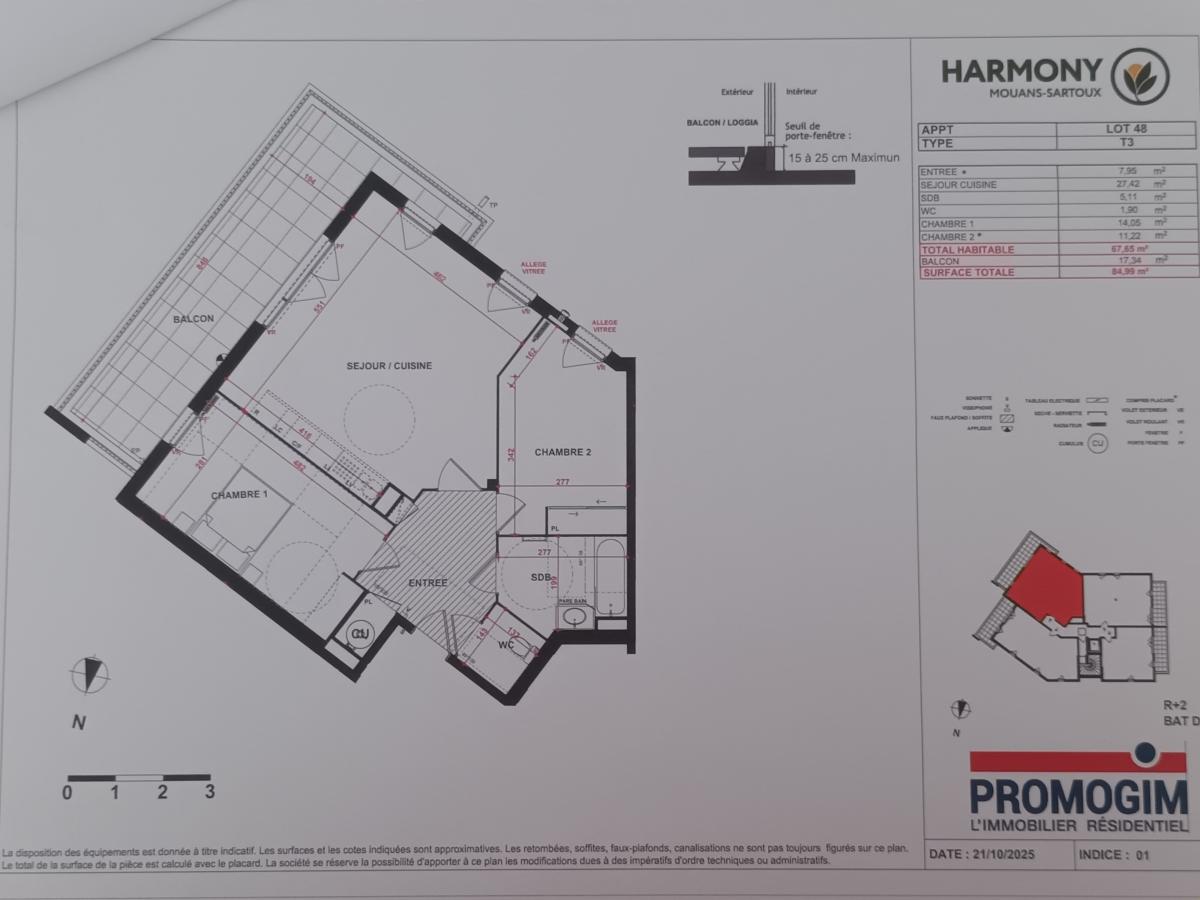 
																																							3 pièces - 
																																						2ème étage - 68m² - 1 185,52 € - Photo #1