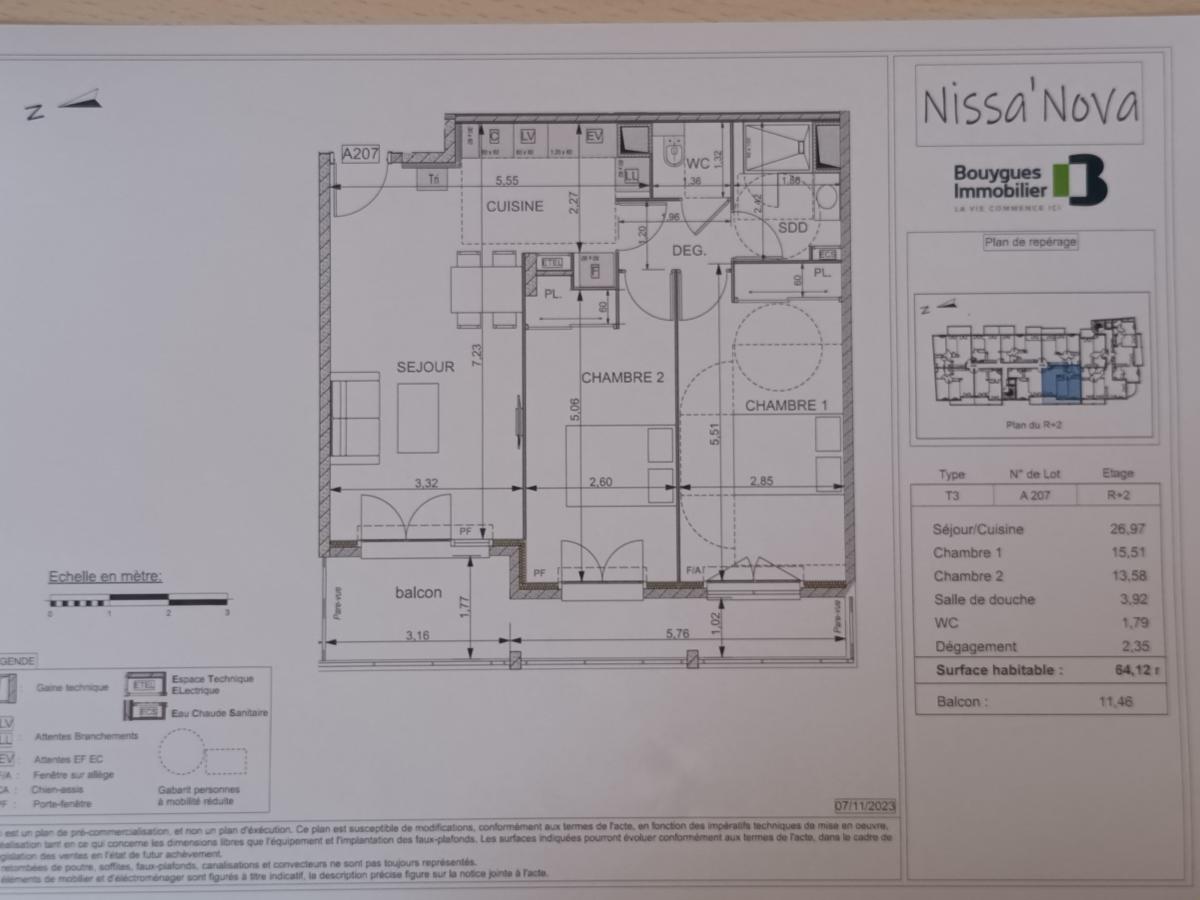 
																			3 pièces - 
																		2ème étage - 64m² - 1 107,55 € - Photo #2