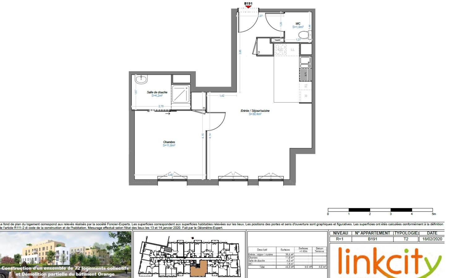 
																																							2 pièces - 
																																						1er étage - 48m² - 800,98 € - Photo #6