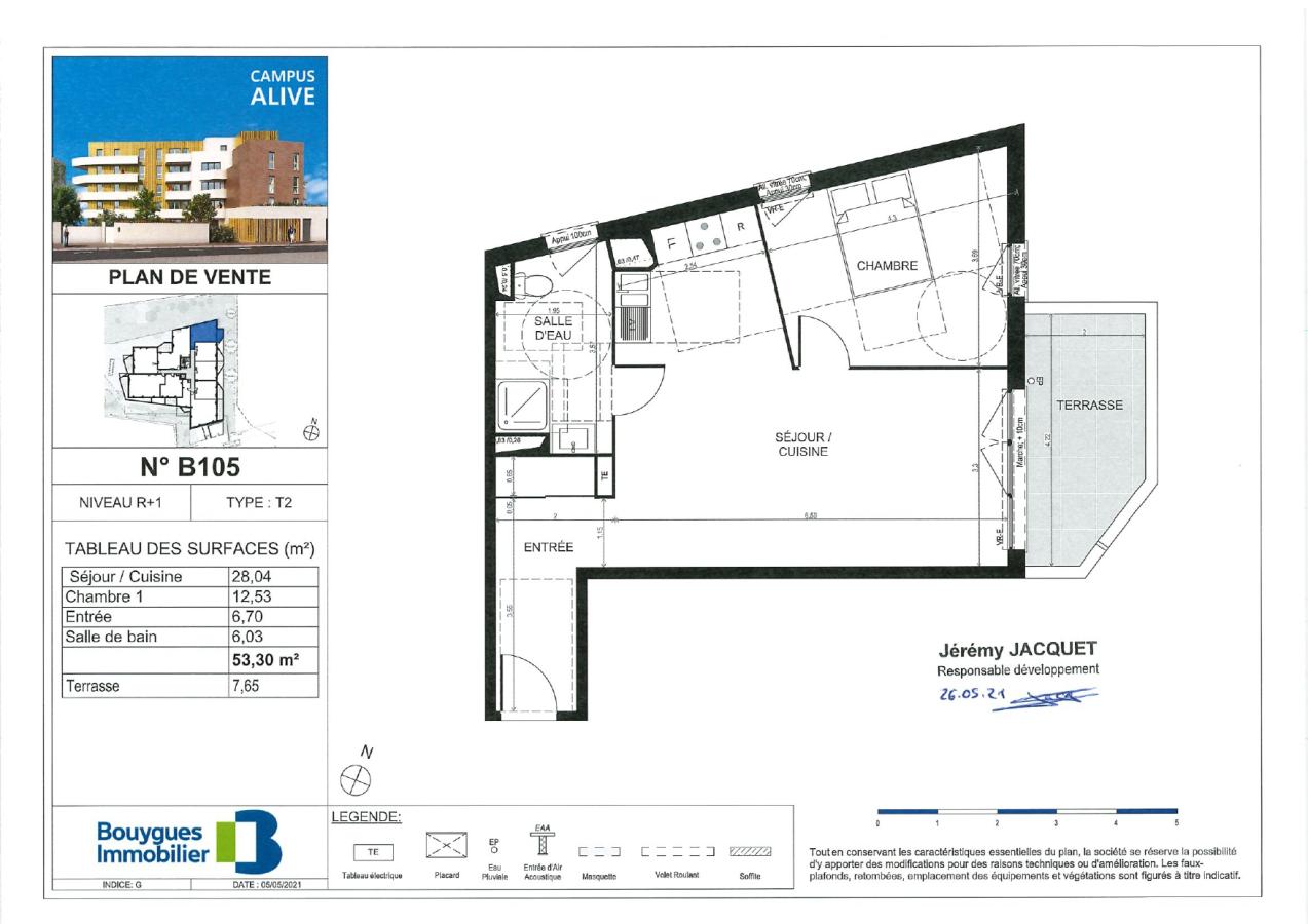 
																			2 pièces – 
																		1er étage – 53m² - 782,03 € - Photo #4