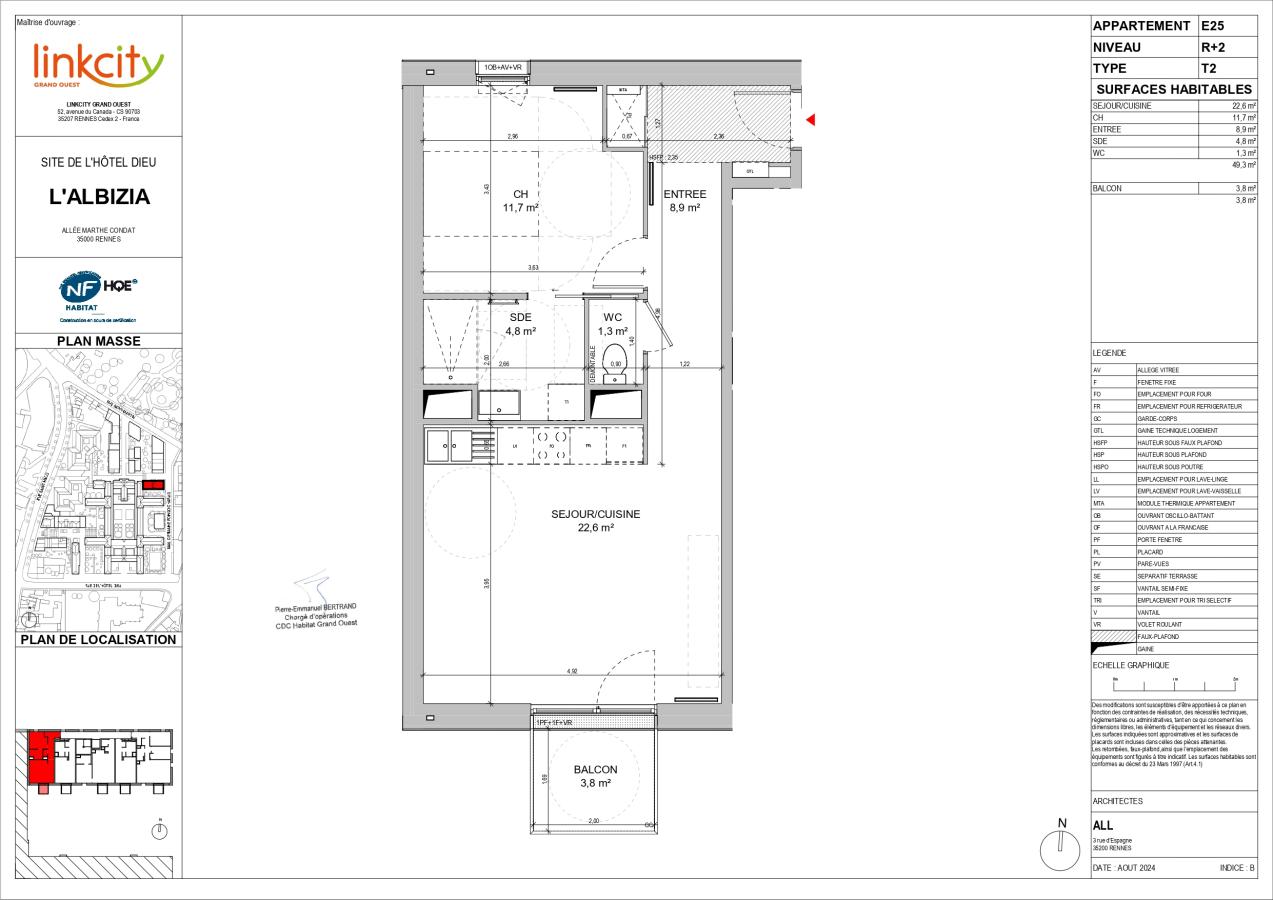 2 pièces - 2ème étage - 49m² - 800,72 € - Photo #1