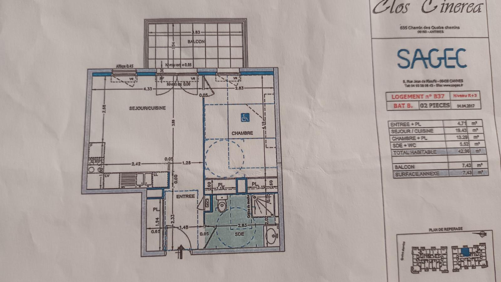 
																			2 pièces - 
																		2ème étage - 43m² - 867,50 € - Photo #2