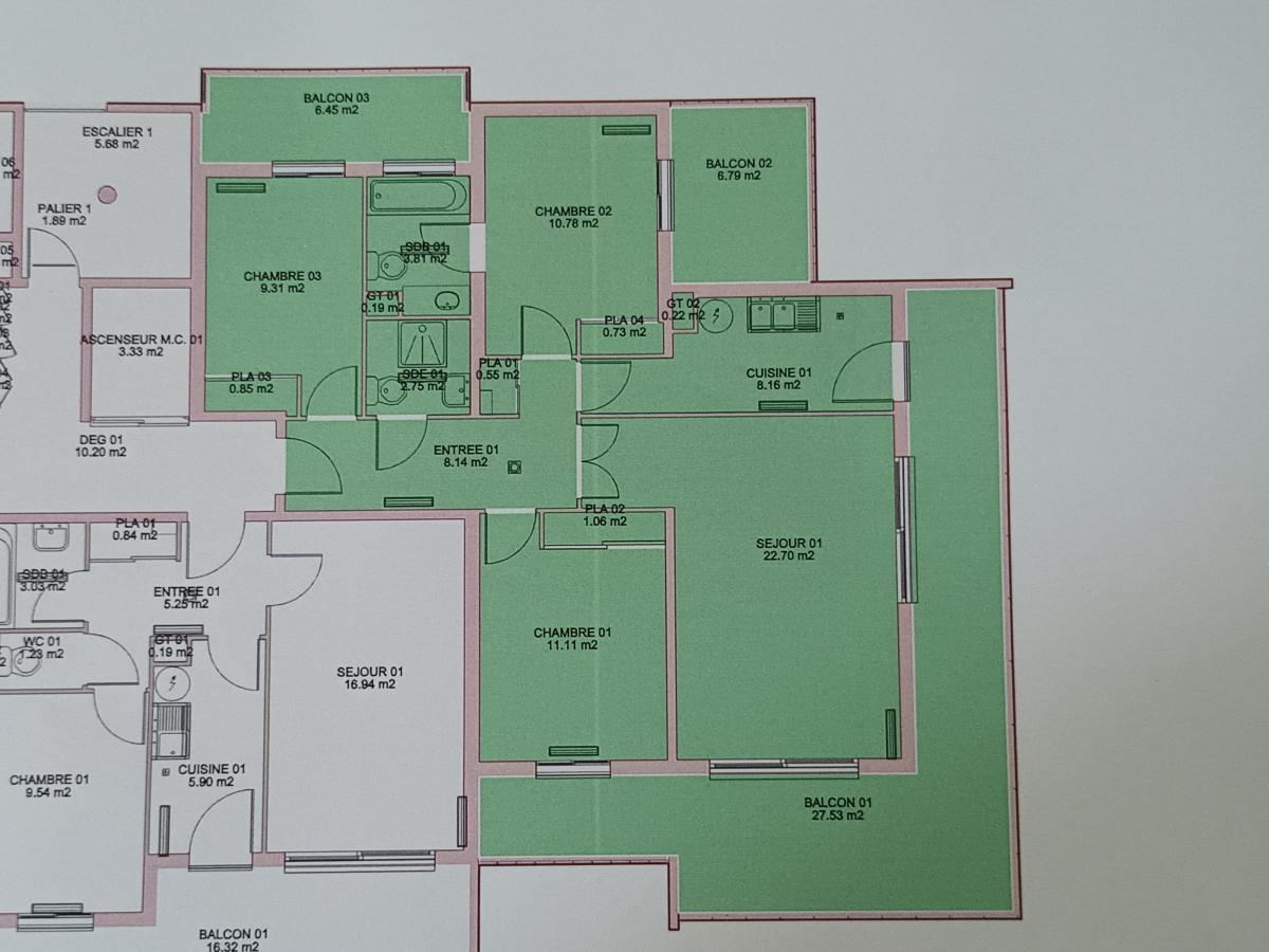 
																																							4 pièces - 
																																						2ème étage - 80m² - 1 723,13 € - Photo #3