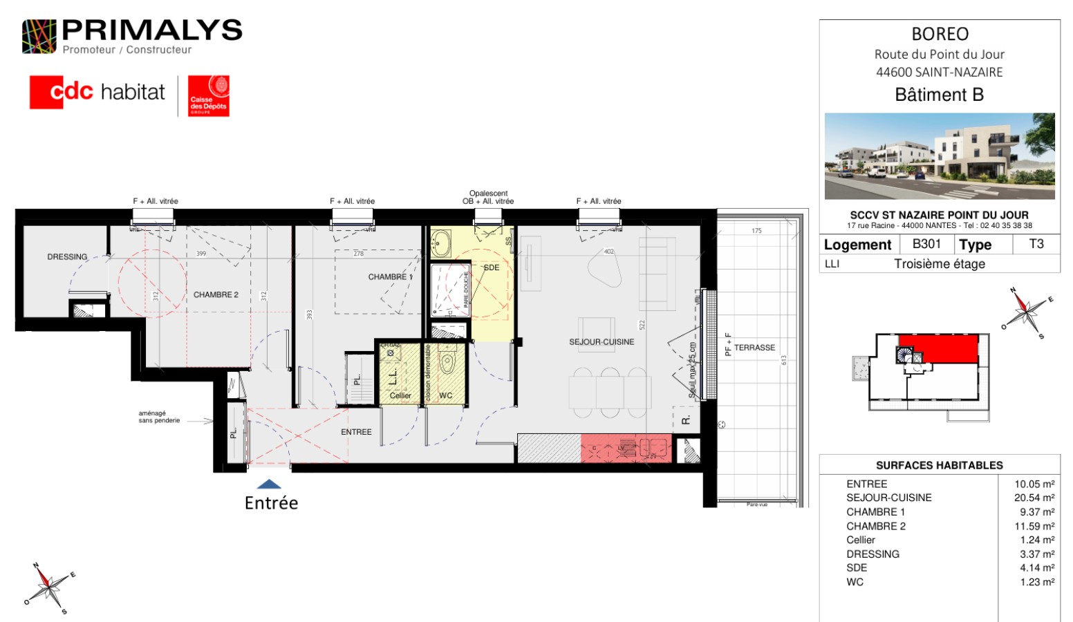 3 pièces - 3ème étage - 62m² - 762,68 € - Photo #5