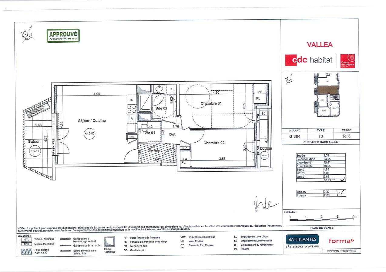 
																			3 pièces - 
																		3ème étage - 61m² - 865,16 € - Photo #1