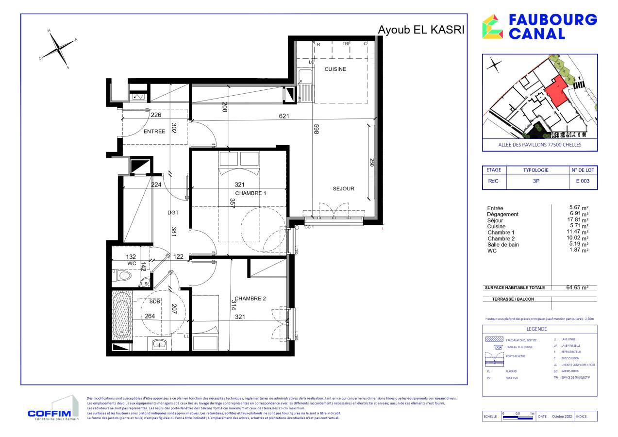 
																																							3 pièces - 
																																						RDC - 65m² - 1 165,55 € - Photo #2