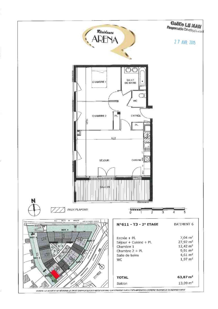 
																			3 pièces - 
																		2ème étage - 64m² - 819,08 € - Photo #0