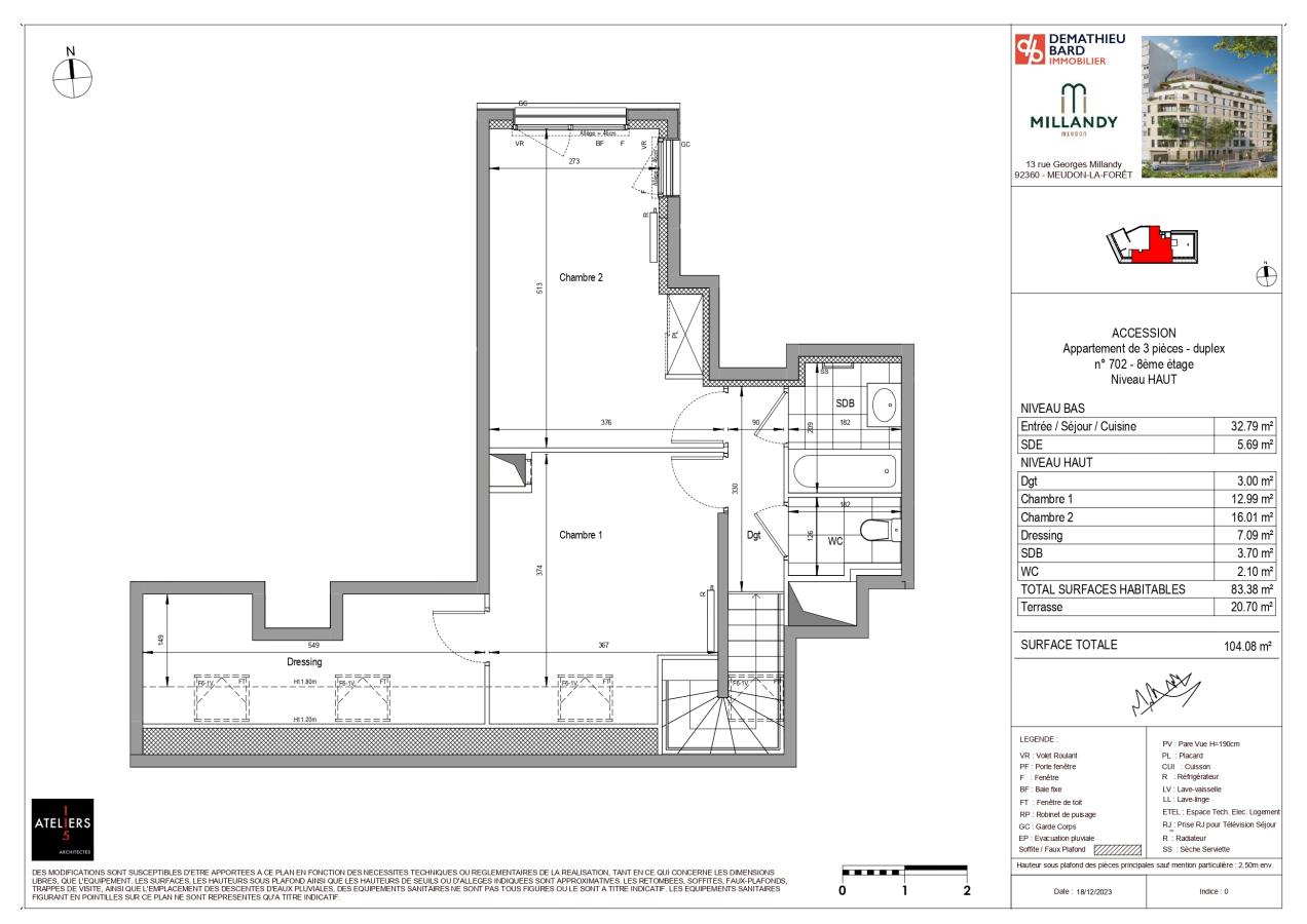 3 pièces - 7ème étage - 83m² - 1 828,66 € - Photo #2