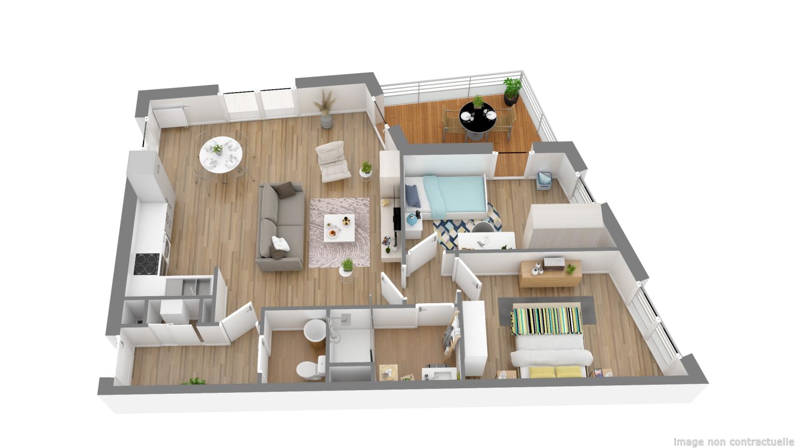 
																			3 pièces - 
																		1er étage - 65m² - 864,65 € - Photo #2