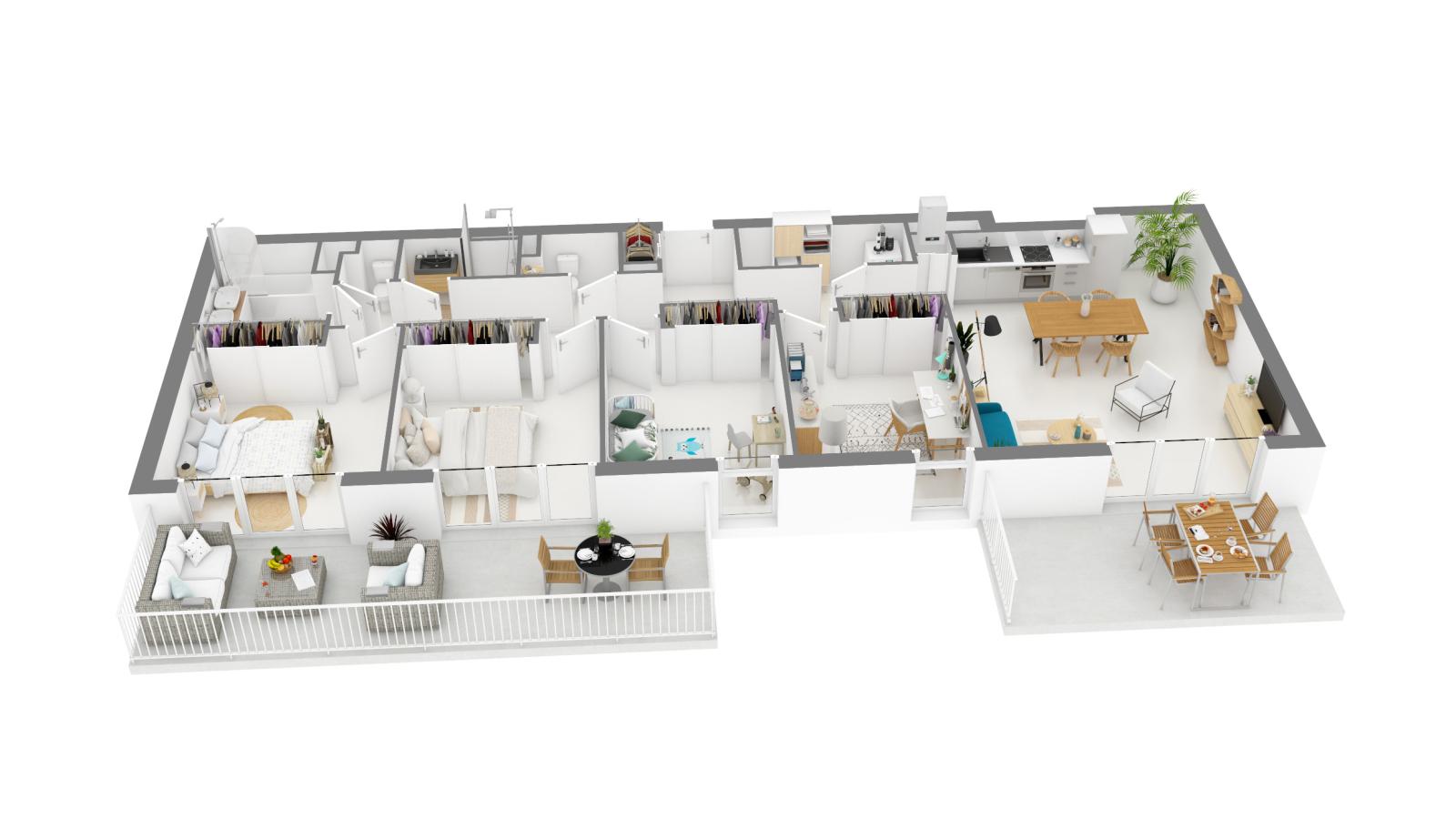 
																			5 pièces - 
																		2ème étage - 107m² - 1 574,48 € - Photo #2