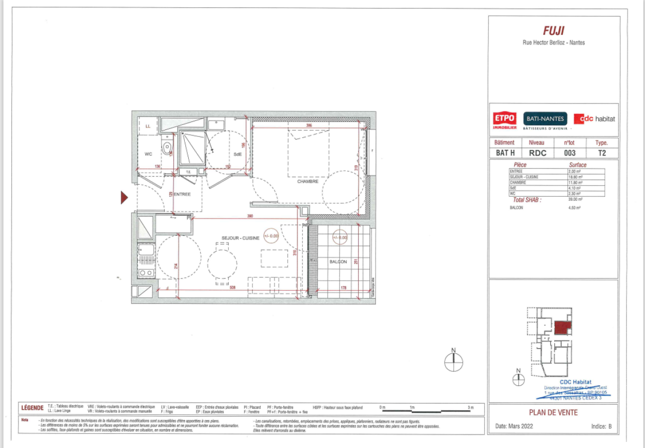
																			2 pièces - 
																		RDC - 39m² - 672,26 € - Photo #3